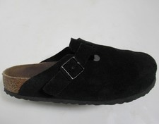 Birkenstock Unisex Boston Soft Footbed Suede Leather Black 7 US M / 9 US L