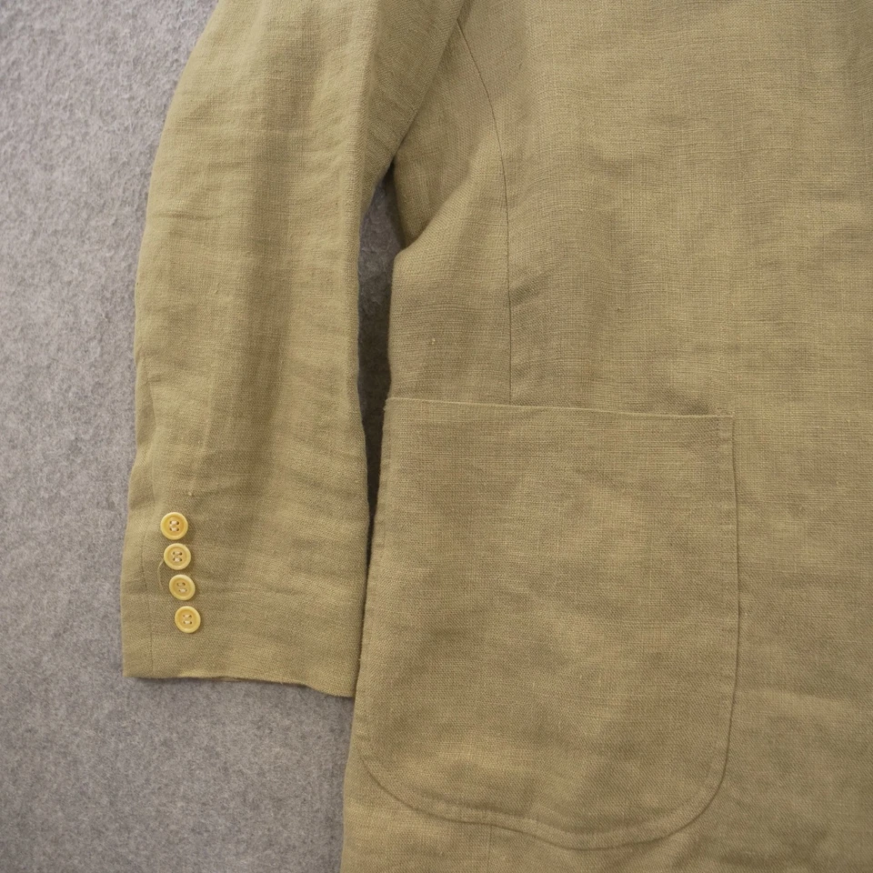 Polo Ralph Lauren Traje Chaqueta Blazer Hombre Extra Grande Marrón Lino 2 Botones Foto 4 de 4