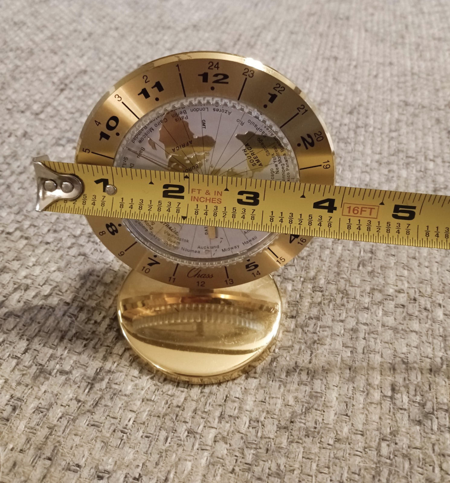 Young Town Quartz 12888 World Clock With 2 Energizer Batteries Included 