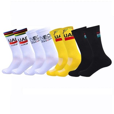 Weiße VAE Fahrradsocken INEOS TEAM leicht groß Mesh Design MTB Fahrradsocken