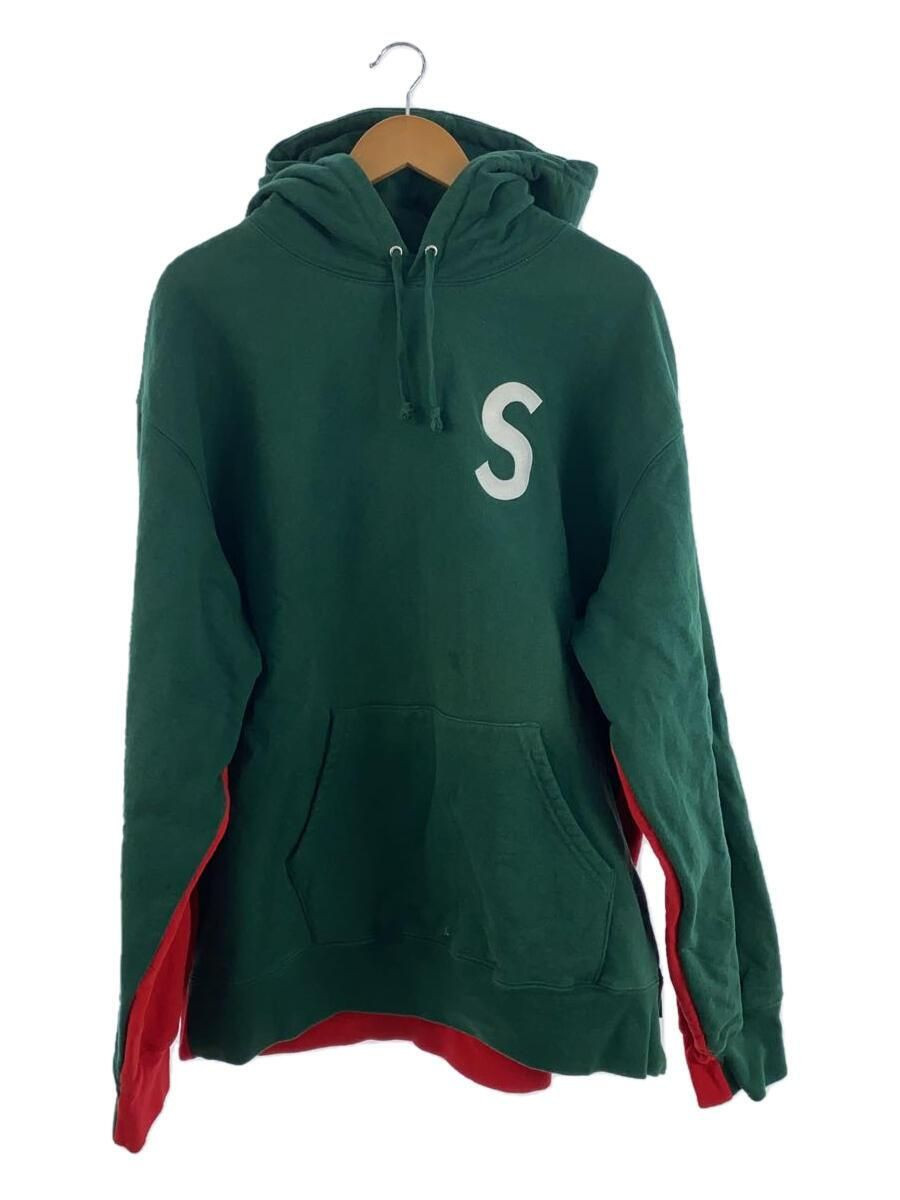 XXL Green Cotton Supreme 21FW S Logo Split Hooded Sweatshirt