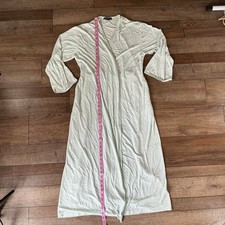 Halston Womens Size L/XL Mint Green Wrap Robe Long Sleeve Sri Lanka Made #411216