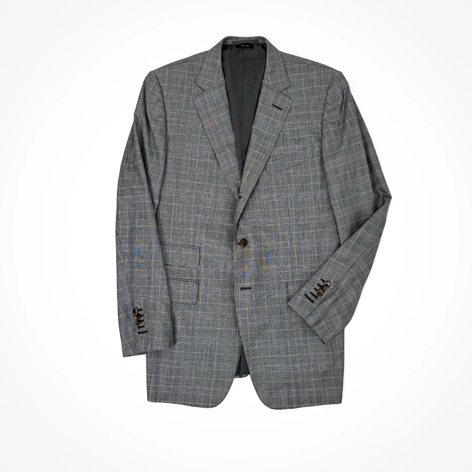 Tom Ford Glenn Plaid Grey Blazer | $5298 | 44L - Image 2 of 4