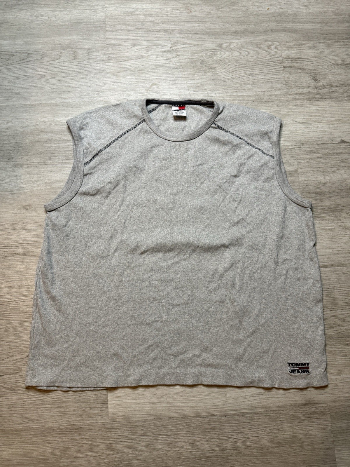 Vintage Tommy Hilfiger Sleeveless Muscle Grey Shirt Men’s Size 2XL
