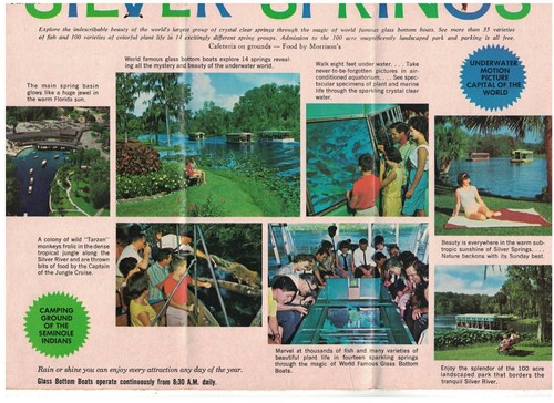 2 1960'S CORAL GABLES & SILVER SPRINGS FLORIDA TRAVEL ADVERTISING BROCHURE MAPS - Picture 6 of 8