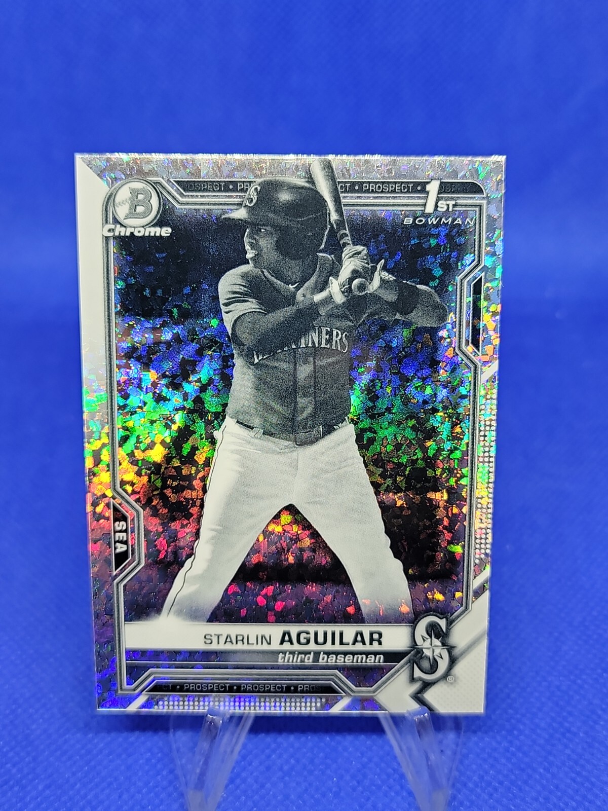 2021 Bowman Chrome Starlin Aguilar Black & White Mini-Diamond Refractor #BCP-249