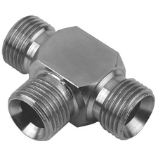  HYDRAULIC MALE EQUAL TEE ADAPTOR BSPP - ALL SIZES 60° CONE, 1/8" to 1" BSP