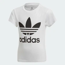 Adidas Originals Kids' Unisex TREFOIL T Shirts White/Black DV2857 f
