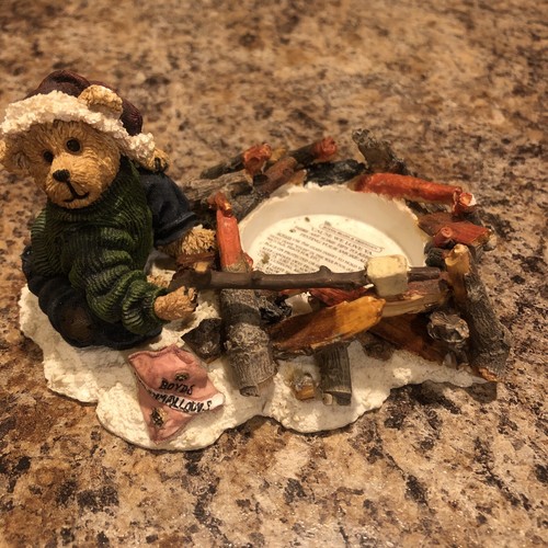 Boyds Bears Marshall Toastworthy votive candle holder retired campfire EUC