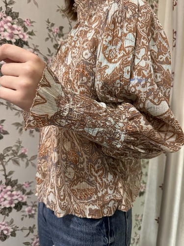 ULLA JOHNSON HILDA transparente Chiffon Lurex Bohemian Bluse 100 % Viskose Gr. 6 - Bild 9 von 13