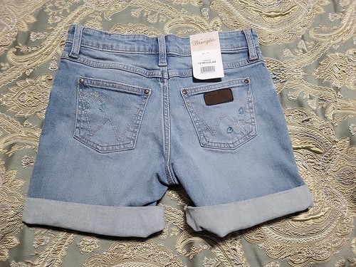 WRANGLER GIRL'S CUFFED RAW HEM DENIM SHORTS IN DEVON Size 12 - Picture 4 of 5
