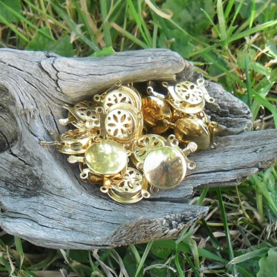 50 Verschlüsse Klemme 2 Reihen (Golden)