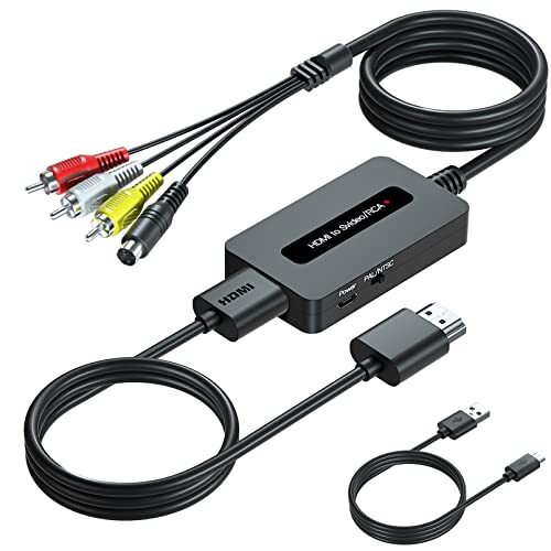 SUNNATCH Convertitore da HDMI a SVideo RCA con Cavi S-Video + RCA + HDMI, (x5C)