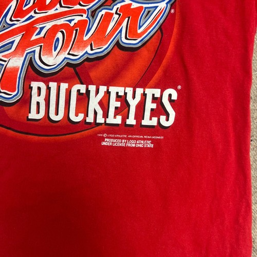 Vintage Ohio State Buckeyes Shirt Mens XL Red 1990s Final Four NCAA Logo 7 - Picture 3 of 9