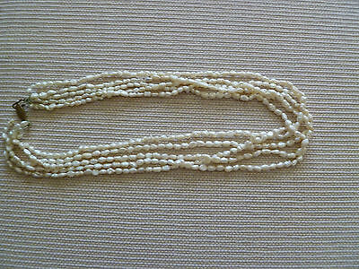 18-21" 5-7mm White 4Row Freshwater Pearl Necklace Strand Jewelry 
