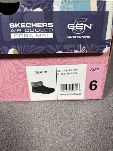 Skechers Go Walk On-The-Go Joy Damenstiefel schwarz grau Kunstfell Gr. 7 neu - Bild 6 von 6