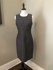 Calvin Klein Dress Chambray Blue Sheath Career Office Sleeveless Back Size 8