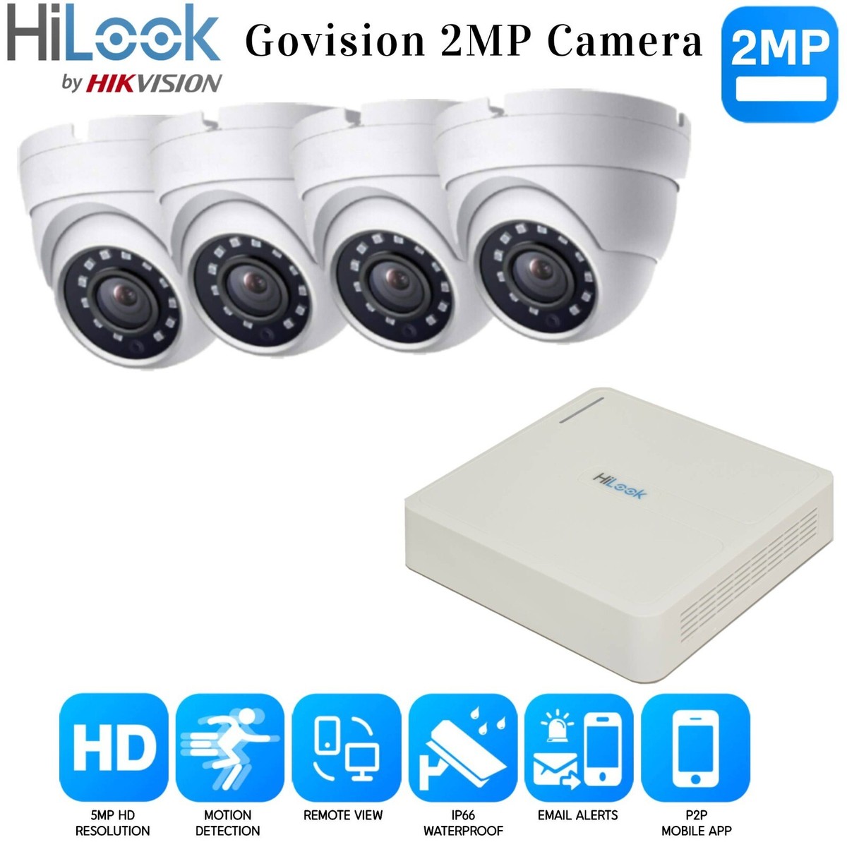 CCTV Camera System HD 1080P DVR Hard Drive Outdoor Home/Office Security Kit  UK