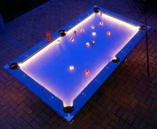 *NEW* LIGHTED FRONTGATE 7 FT Outdoor Pool Table w/ Mfg SEALED EXTRA Billiard Acc