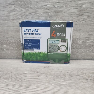 Orbit 4-Station Indoor Timer w/ Easy Dial Digital LCD Irrigation Watering Timer
