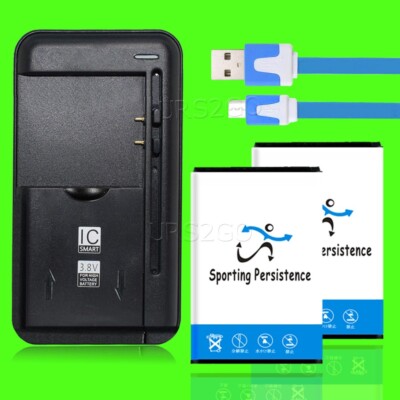 Boosting 2x 3020mAh Battery Charger &USB Cable for Samsung Galaxy Centura S738C