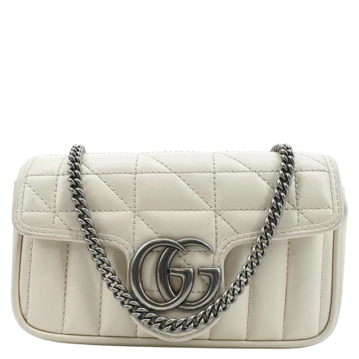 Gucci GG Marmont Velvet Medium Matelassé Shoulder Bag Beige