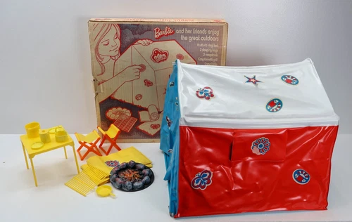 Vintage Barbie Camp Out Tent Set W/ Original Box Complete 1973 Mattel