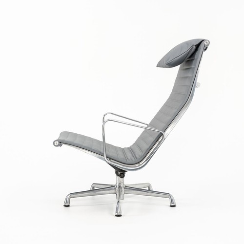 2010er Herman Miller Eames Aluminium Group Relaxsessel in grauem Leder - Bild 5 von 12