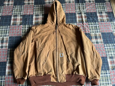 Vintage Carhartt Jacket Mens 3XL Brown J04 Workwear Distressed