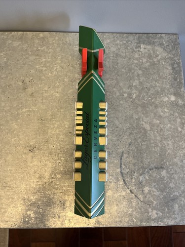 Dos Equis Beer TAP HANDLE 12" Bar Mancave Tailgating Green Gold - Picture 4 of 6