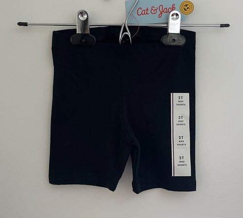 Cat & Jack Toddler Girls Solid Black Bike Shorts Black 2T NWT