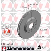 Zimmermann 2X Bremsscheibe Vorne Ø314 Mm FüR Saab 9-3 Cabriolet YS3F 1.8 T 2.0