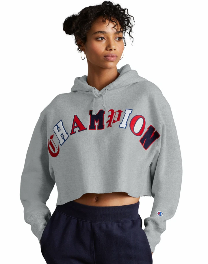 Champion Women&#039;s Hoodie Reverse Cropped Hoodie Old Letters L~NWT | eBay