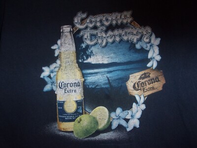 BEER CORONA EXTRA black L t shirt