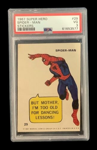 1967 marvel super hero #29 spider-man rc; USA variation sticker PSA 3 (POP 1)