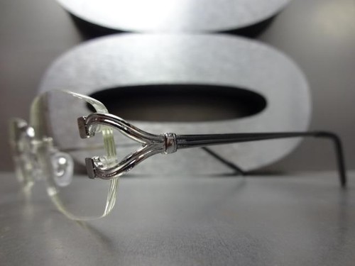 Classy Elegant Sophisticated Style Clear Lens EYE GLASSES Silver Rimless Frame - Picture 5 of 7