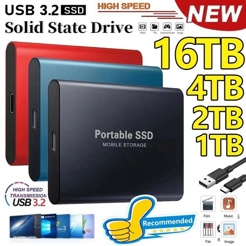 SSD Portatile Mobile HARD DISK Esterno Alta Velocità 1TB/2TB/4TB Laptop/Windows