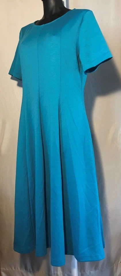 ¡Nuevo! Vestido para mujer Ponte Panel clásico ajustado turquesa manga corta - Paragon Foto 2 de 4