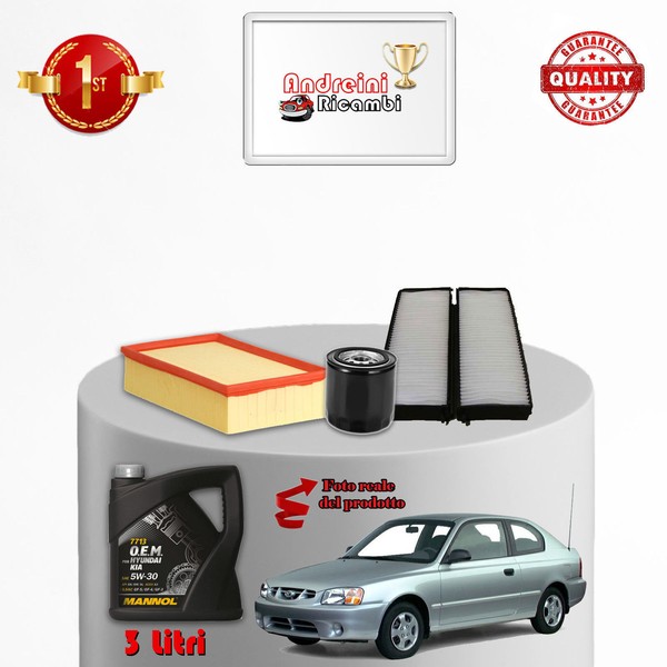 Inspektionskit Filter Und ÖL Hyundai Akzent II 1.3 62KW 84CV 2004->-image