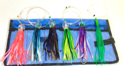 6 PACK SALTWATER FISHING LURE BAG TUNA,MARLIN,DOLPHIN,DORADO,MAHI LURES LOT 6pc