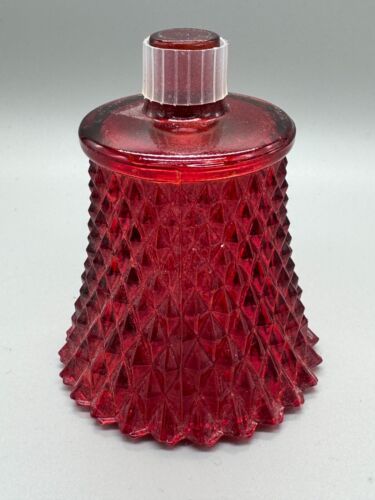 Vintage red Glass Diamond Point Candle Holder Peg Votive Homco