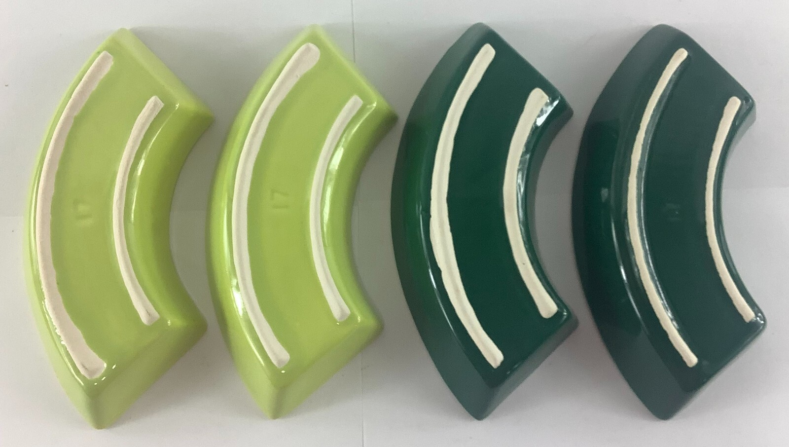 Mid Century Modern Lazy Susan Light & Dark Green Chip & Dip Appetizer Platter