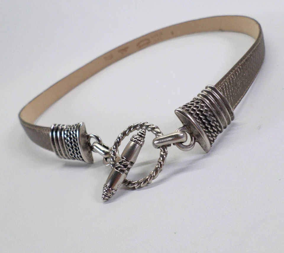 Cinturón de cadera con hebilla de palanca 34 M accesorios por M estampado de piel de serpiente verde 3112 EE. UU. Foto 2 de 4