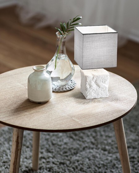 Abat-jour Adda Effetto Pietra Naturale | Lampada Ceramica Grigia E14