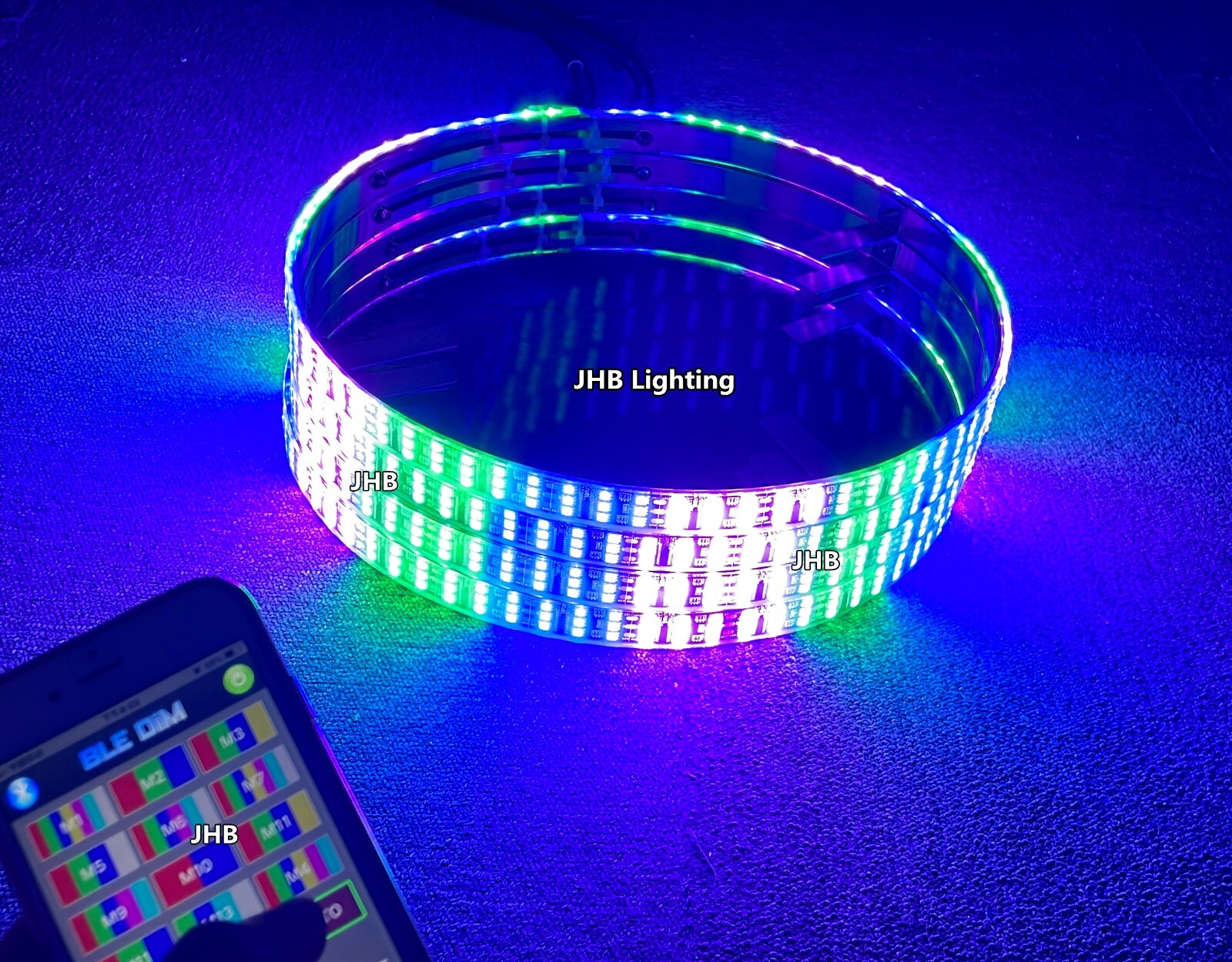 JHB 4x 17.5" TRIPLE ROW Dream CHASING Flow Multi-function LED Wheel Lights Set