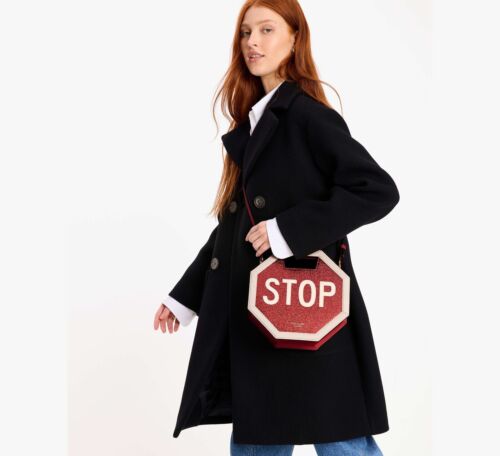 💚 Kate Spade Lackleder 3D Stoppschild Umhängetasche Beuteltasche Tasche Neuheit Handtasche Neu mit Etikett - Bild 2 von 6