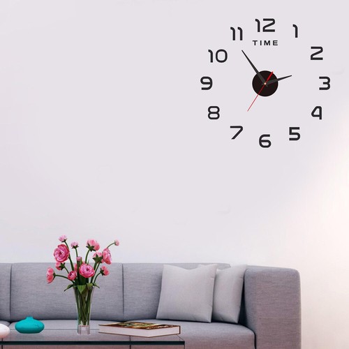 Wall Clock DIY Wall Stickers Stick on Clocks Watch Bedroom Living Room Decors - Picture 15 of 19