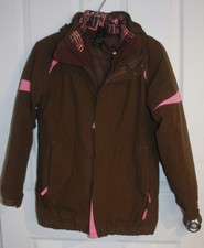 The North Face 3-In-1 Coat Jacket Girls Youth Large Brown Pink Ski Snowboard