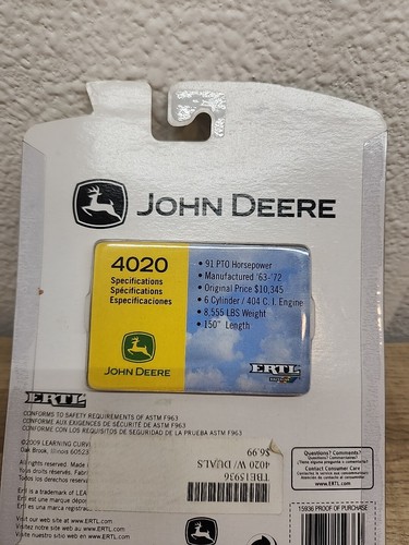 1/64 John Deere 4020 2Wd Tractor With Rops & Duals - Picture 4 of 4