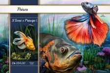 Fishes Goldfish MNH Stamps 2018 São Tomé and Príncipe S/S